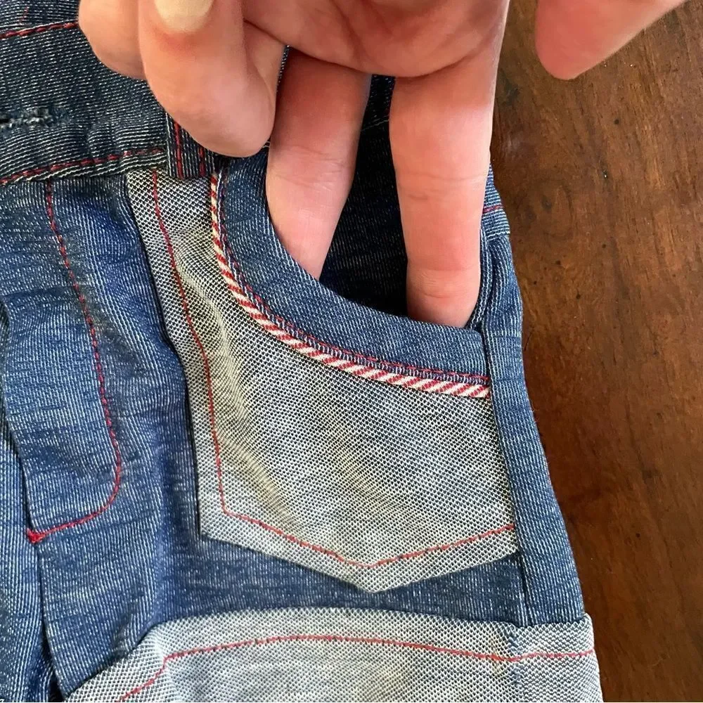 Vintage 70s Toddler Boy High Rise Denim Shorts with Pockets Size 3T